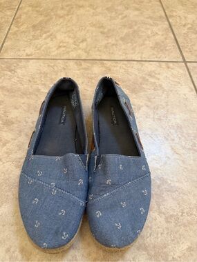 Nautica Denim Blue Anchor Canvas Slip-Ons